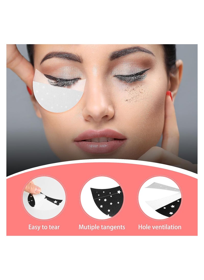 Excefore - 220Pcs Eyeshadow Shields, EyeShadow Pad Stencil Lint Free Under Eye Pad Prevent Makeup Residue Half-Moon Shape EyeShadow Patches Shields for Eyeliner Eyelash Extensions Lip Makeup(Black) - Image 1