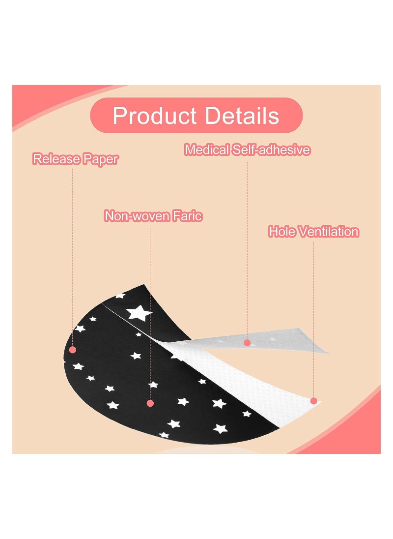 Excefore - 220Pcs Eyeshadow Shields, EyeShadow Pad Stencil Lint Free Under Eye Pad Prevent Makeup Residue Half-Moon Shape EyeShadow Patches Shields for Eyeliner Eyelash Extensions Lip Makeup(Black) - Image 1