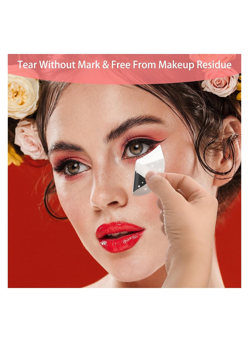 Excefore - 220Pcs Eyeshadow Shields, EyeShadow Pad Stencil Lint Free Under Eye Pad Prevent Makeup Residue Half-Moon Shape EyeShadow Patches Shields for Eyeliner Eyelash Extensions Lip Makeup(Black) - Image 1