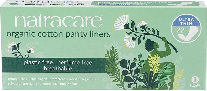 Panty Liners, Cotton, 22 ct, 5 Boxes (110 Liners Total)