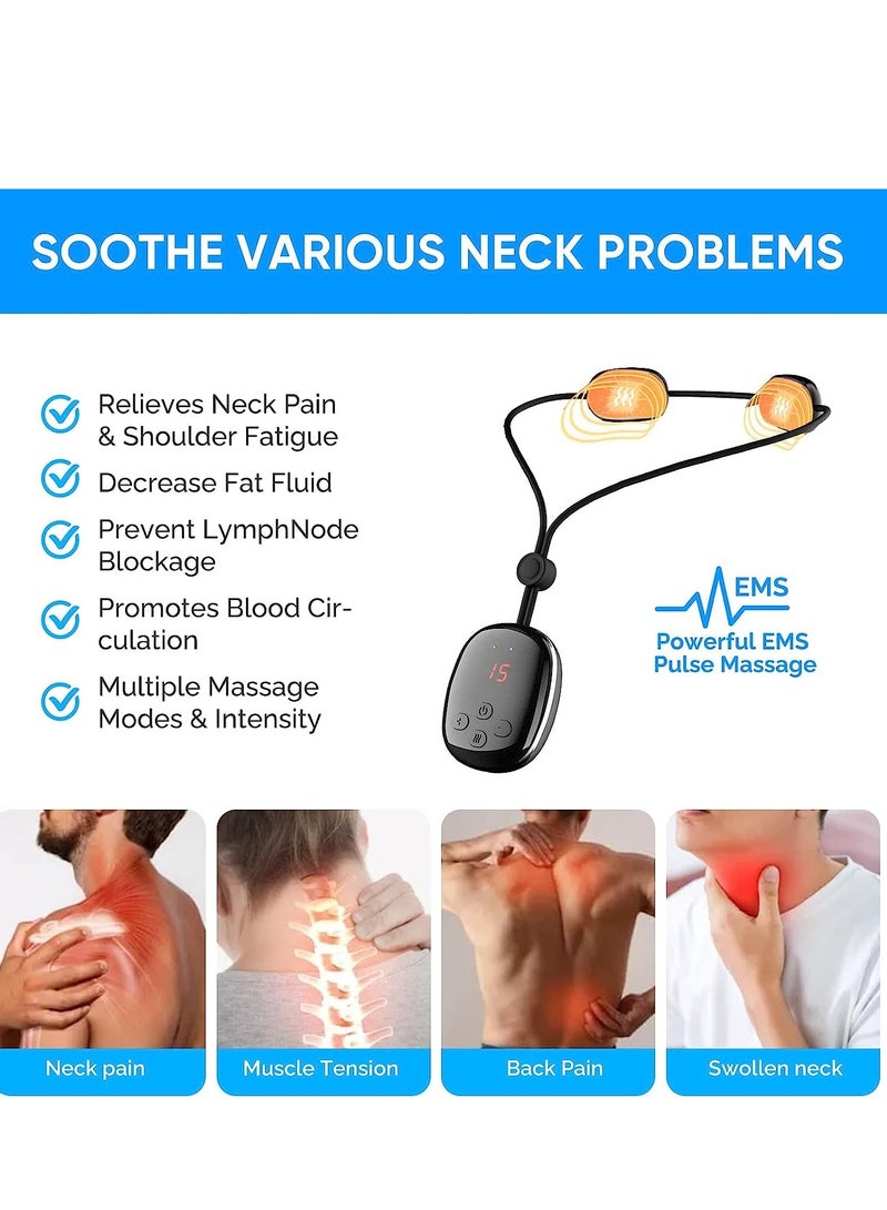 Excefore Neck Massager, Portable Neck Massager with Heat, Intelligent Electric Neck Shoulder Massager for Pain Relive and Relax Your Neck, 4 Modes 15 Levels - Image 4