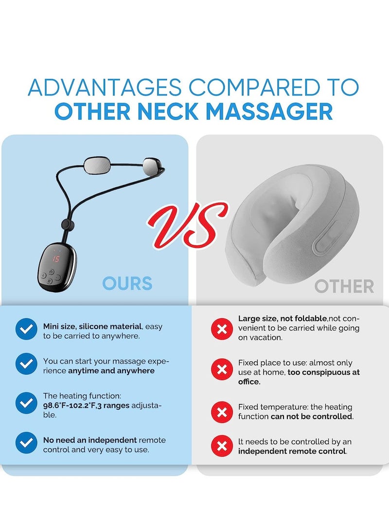 Excefore Neck Massager, Portable Neck Massager with Heat, Intelligent Electric Neck Shoulder Massager for Pain Relive and Relax Your Neck, 4 Modes 15 Levels - Image 2