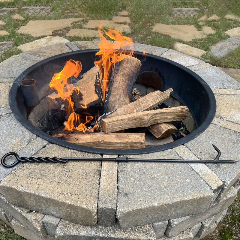 CKLT Fire Poker for Fire Pit Outdoor, 26inch Twisted Rope Design Camping Fireplace Poker, Removable and Portable Fire Pit Accessories, Heavy Duty Solid Steel Fireplace Tool Rust-Resistant Black Finish - Image 5