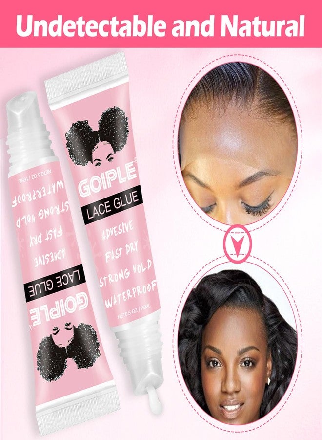Goiple Wig Glue for Lace Front Lace Wigs, 0.5 OZ Waterproof Lace Front Wig Glue for Wigs, Strong Hold Transparent Adhesive for Hair Replacement Invisible Hair Bonding Wig Adhesive (4PCS) - Image 5