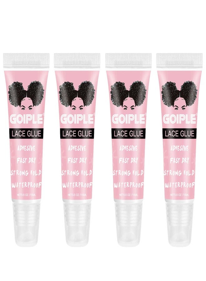 Goiple Wig Glue for Lace Front Lace Wigs, 0.5 OZ Waterproof Lace Front Wig Glue for Wigs, Strong Hold Transparent Adhesive for Hair Replacement Invisible Hair Bonding Wig Adhesive (4PCS) - Image 1