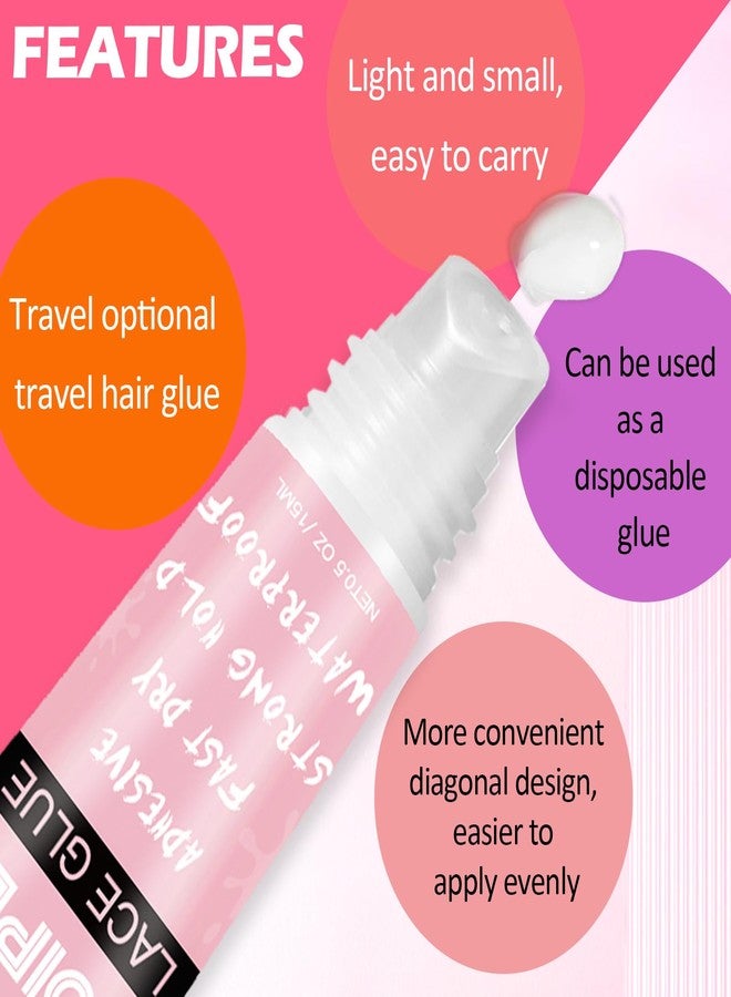 Goiple Wig Glue for Lace Front Lace Wigs, 0.5 OZ Waterproof Lace Front Wig Glue for Wigs, Strong Hold Transparent Adhesive for Hair Replacement Invisible Hair Bonding Wig Adhesive (4PCS) - Image 2