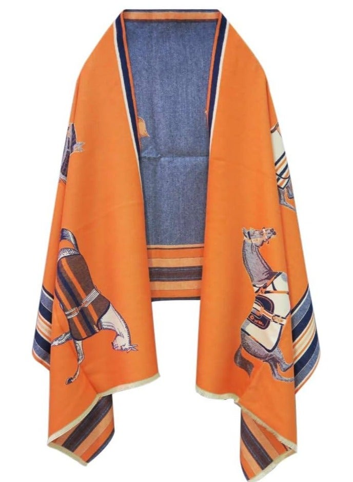 آنا كاب بربر مزيف من صوف الأغنام مع وشاح متعدد الاستخدامات - Image 1