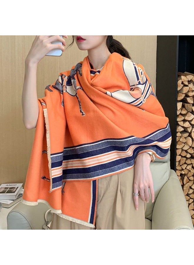 آنا كاب بربر مزيف من صوف الأغنام مع وشاح متعدد الاستخدامات - Image 4