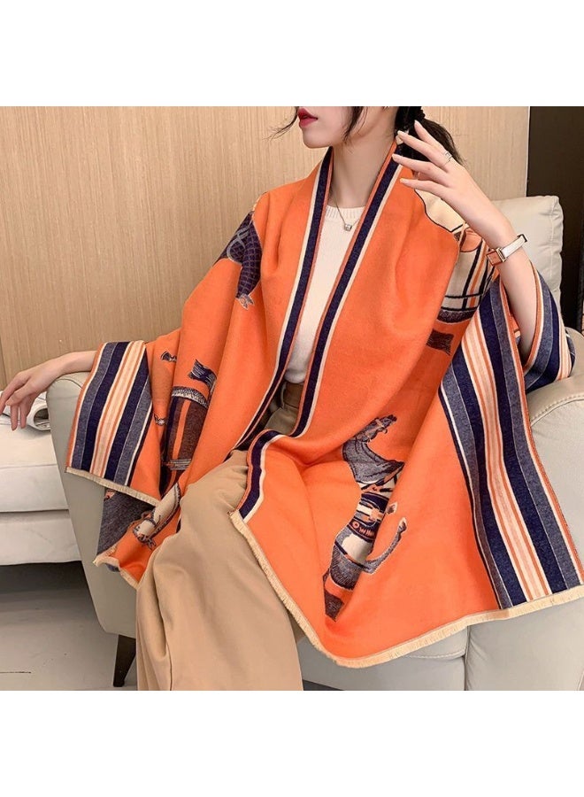 آنا كاب بربر مزيف من صوف الأغنام مع وشاح متعدد الاستخدامات - Image 2