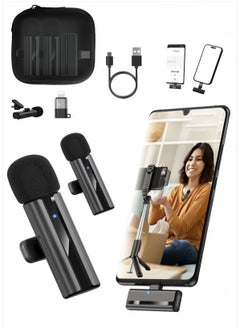 Generic Wireless Lavalier Microphone for Type-C Phone- Plug-Play Wireless Mic with 2 Microphone for USB-C Android Phone and iPhone Video Recording- Interview- Vlog- Auto Sync and Noise Reduction- 2.4 GHZ  - Image 1