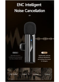 Generic Wireless Lavalier Microphone for Type-C Phone- Plug-Play Wireless Mic with 2 Microphone for USB-C Android Phone and iPhone Video Recording- Interview- Vlog- Auto Sync and Noise Reduction- 2.4 GHZ  - Image 2