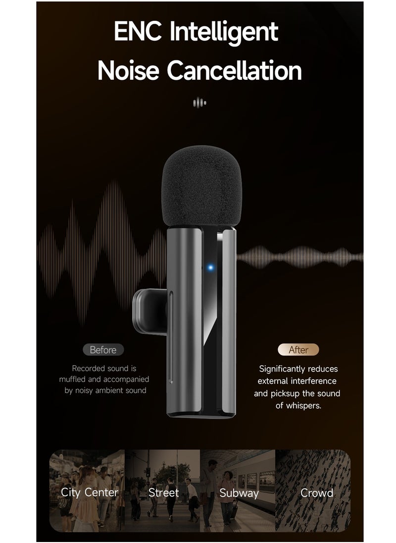 Generic Wireless Lavalier Microphone for Type-C Phone- Plug-Play Wireless Mic with 2 Microphone for USB-C Android Phone and iPhone Video Recording- Interview- Vlog- Auto Sync and Noise Reduction- 2.4 GHZ  - Image 2