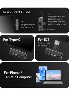 Generic Wireless Lavalier Microphone for Type-C Phone- Plug-Play Wireless Mic with 2 Microphone for USB-C Android Phone and iPhone Video Recording- Interview- Vlog- Auto Sync and Noise Reduction- 2.4 GHZ  - Image 4