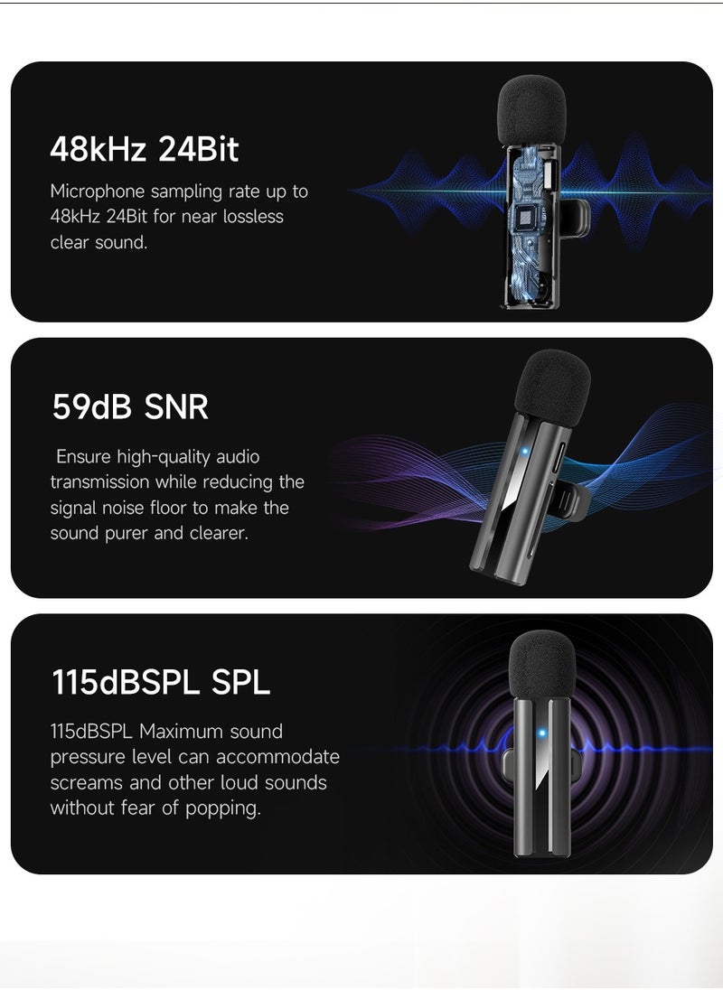 Generic Wireless Lavalier Microphone for Type-C Phone- Plug-Play Wireless Mic with 2 Microphone for USB-C Android Phone and iPhone Video Recording- Interview- Vlog- Auto Sync and Noise Reduction- 2.4 GHZ  - Image 3