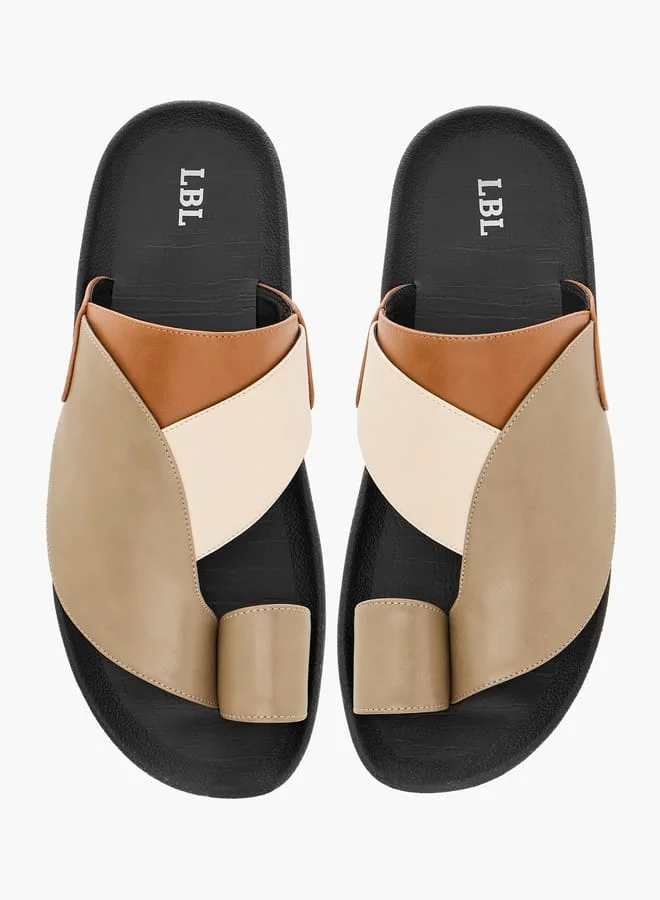 ال بي ال من شو اكسبرس صنادل رجالي بنعل سهل الارتداء بتصميم مقسم