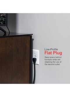 GE GE UltraPro 12 Outlet Surge Protector, Tethered 2 USB Ports, 8 Ft Power Cord, 4320 Joules, Flat Plug, Power Filter, Circuit Breaker, Warranty, UL Listed, Black, 11824  - Image 4