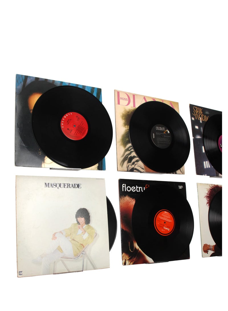 SYOSI NALACAL Clear Vinyl Record Shelf Wall Mount 6 Pack,vinyl holder wall,Acrylic Album Record Holder Display Your Daily LP Listening in Office Home (Clear) - Image 4