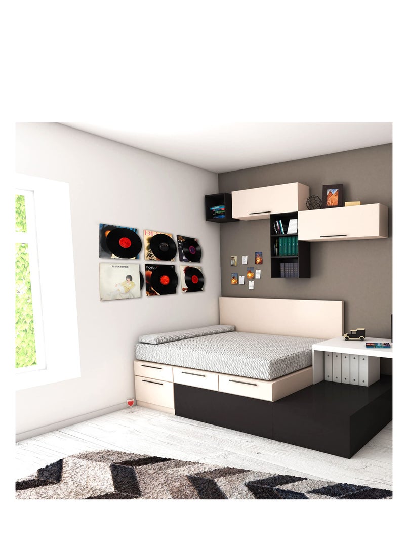 SYOSI NALACAL Clear Vinyl Record Shelf Wall Mount 6 Pack,vinyl holder wall,Acrylic Album Record Holder Display Your Daily LP Listening in Office Home (Clear) - Image 3