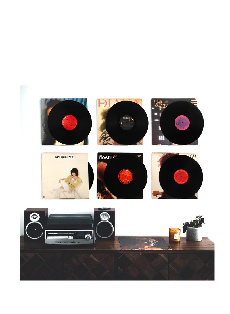 SYOSI NALACAL Clear Vinyl Record Shelf Wall Mount 6 Pack,vinyl holder wall,Acrylic Album Record Holder Display Your Daily LP Listening in Office Home (Clear) - Image 5