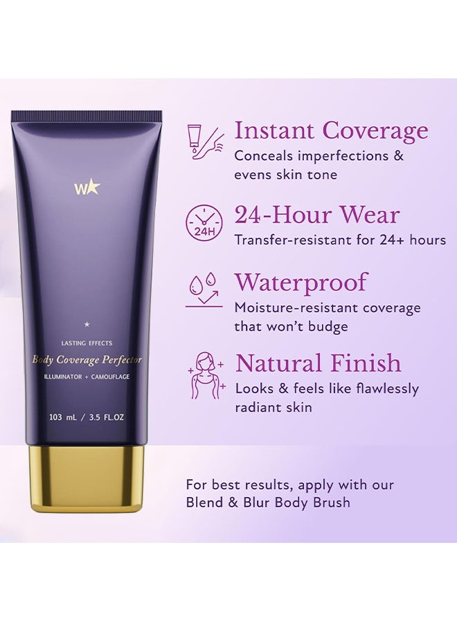 W Body Coverage Perfector, Waterproof Leg And Body Makeup, Tattoo Cover Up Makeup, Long-Lasting, Lightweight, 103ML (Bronze Radiance) - Image 2