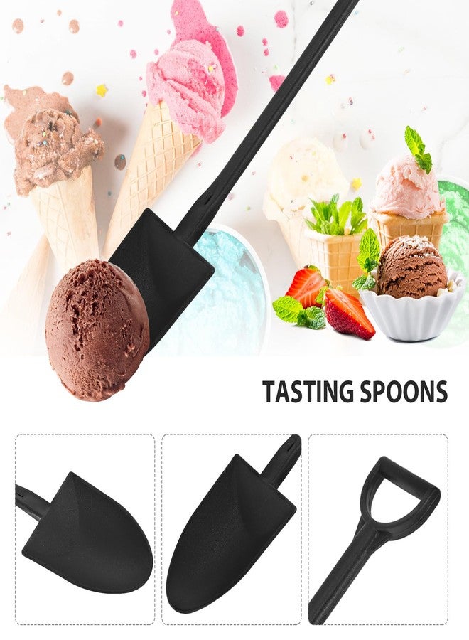 HEALLILY 100pcs Plastic Disposable Shovel Spoons Mini Ice Cream Pudding Yogurt Plastic Desserts Spoons for Family or Party - Image 5