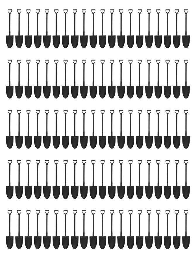 HEALLILY 100pcs Plastic Disposable Shovel Spoons Mini Ice Cream Pudding Yogurt Plastic Desserts Spoons for Family or Party - Image 1