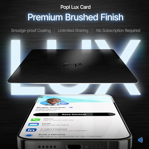 Popl Authentic Patented Popl Card™ (Avoid Fake Knockoffs) - Smart NFC Networking Card - Simply Tap to Exchange Contact Info, Capture Leads, & Manage Contacts (Limited Edition Black Lux) - Image 2
