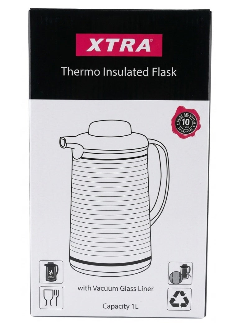 XTRA Thermo Insulated Flask With Vacuum Glass Liner Thermos 1L - Image 2