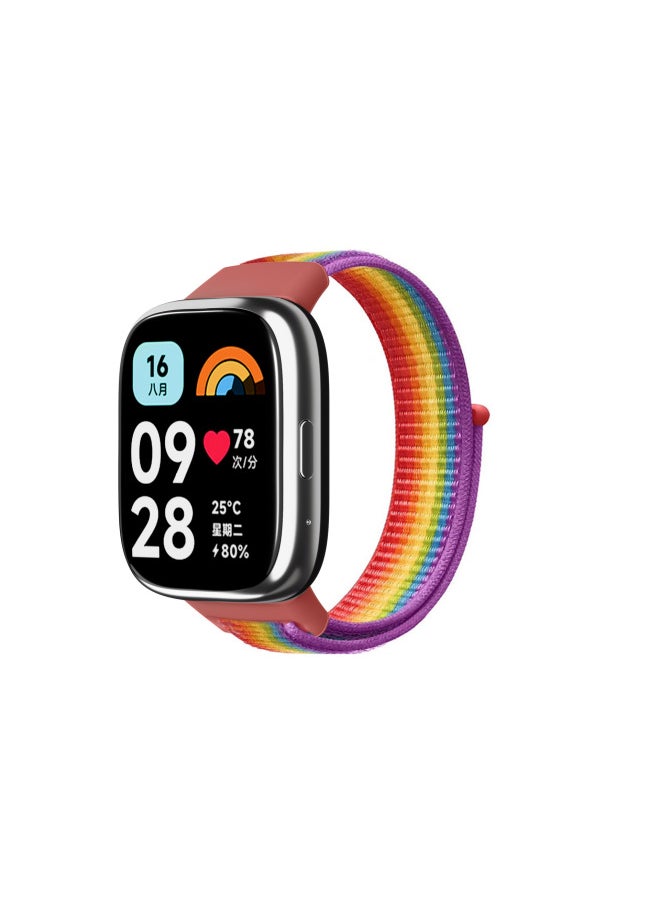 Generic For Redmi Watch3 Active Strap Redmi Watch3 Lite/Redmi Youth Edition 3 Wristband-Color:Rainbow-Specifications:Red Rice Youth Edition Nylon  - Image 1