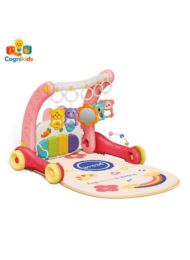 COGNIKIDS سجادة لعب للأطفال 2 في 1 ومشاية مع بيانو مزدوج الجوانب | صالة نشاط موسيقية مع عرض نجوم ولوحة قابلة للتعديل | مفاتيح ملونة مضيئة للأطفال حديثي الولادة والأطفال الصغار - Image 2