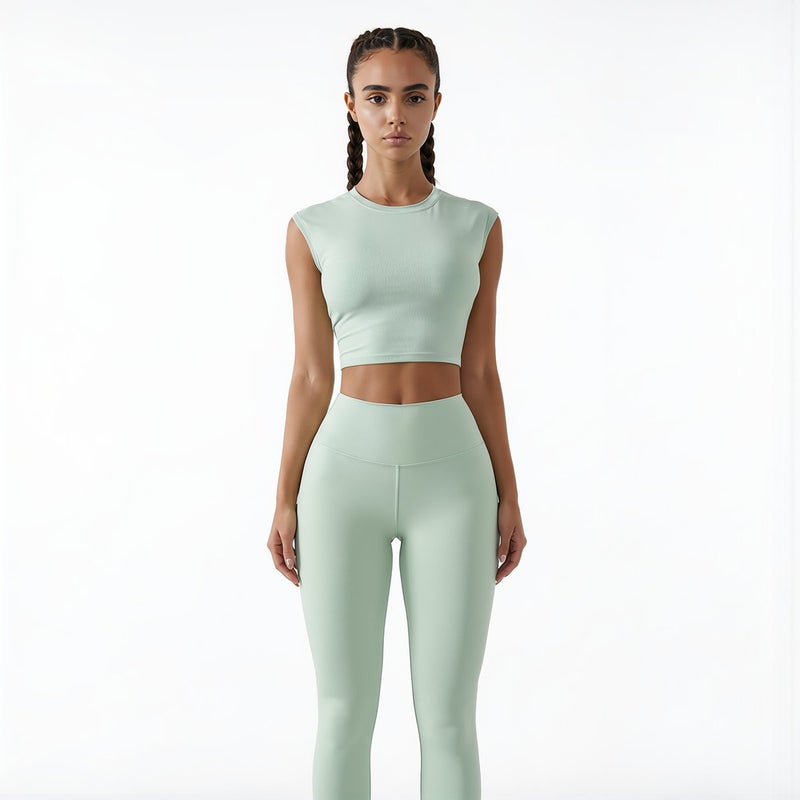 Yoga Tank Top Buttery Soft Fabric Removable Pads Back Twist Crop Top S White - Image 1