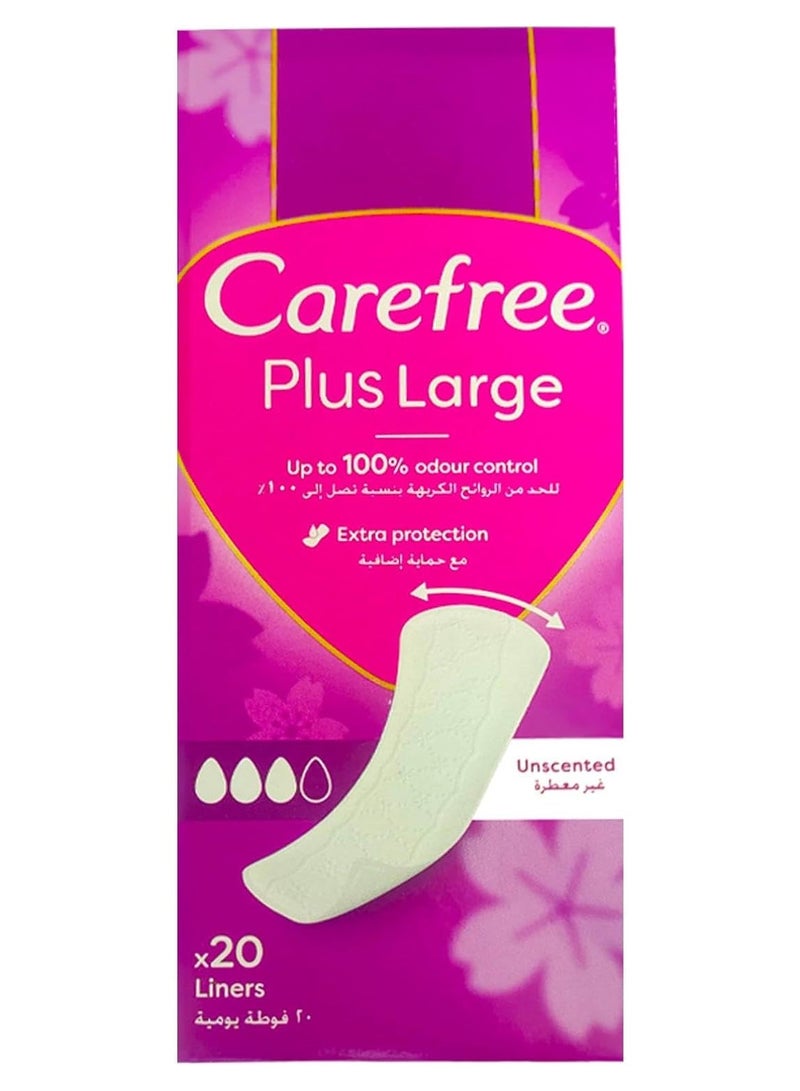Carefree Two Pieces of Panty Liners Large Unscented - 20 Pads - Image 2