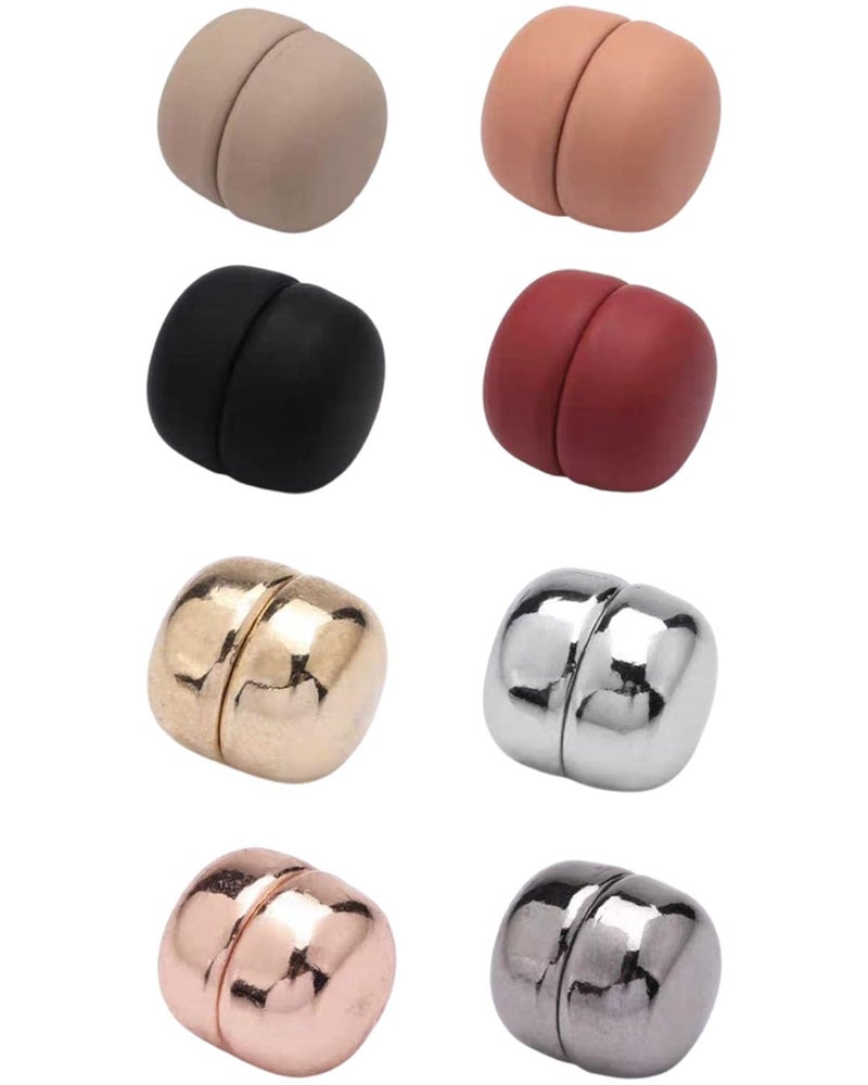 KalamkariX 8 Pairs Hijab Magnets, Magnetic Pins for Women, Clip, Hold for Headscarves and Hats, Magnetic Scarf Buttons, Elegant Design in Gold, Rose Gold, Silver, Gunmetal, Black, Khaki, Red, Pink - Image 1