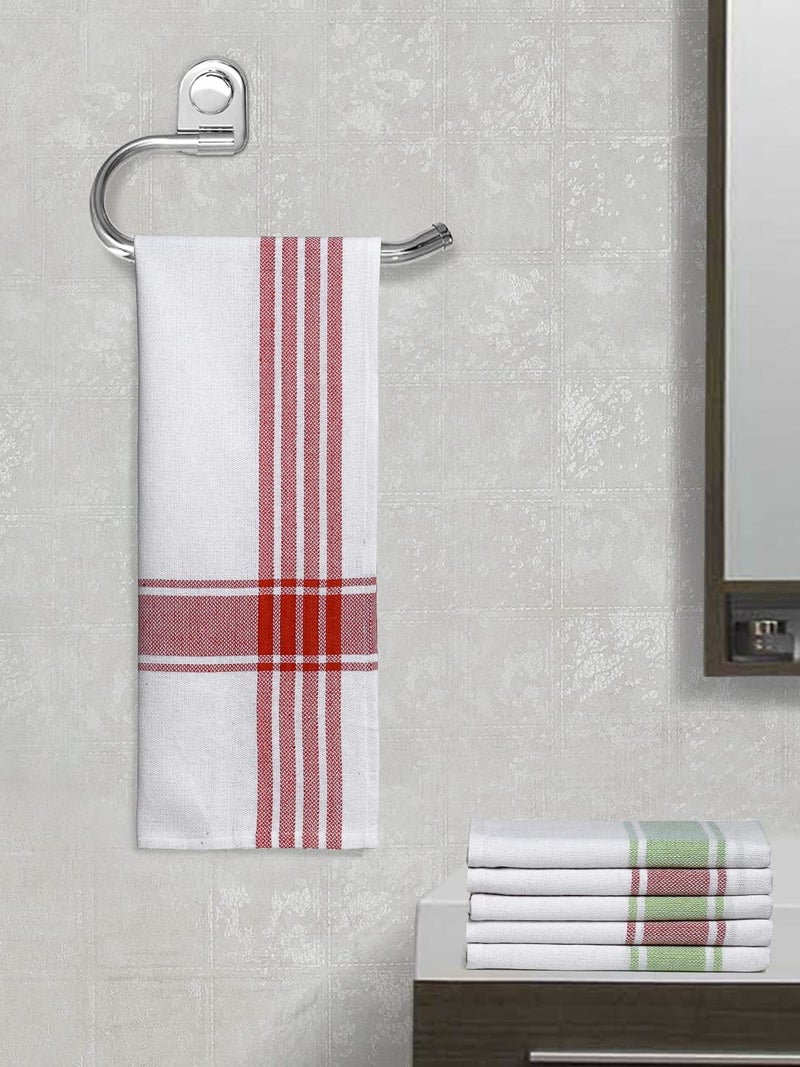 Arrabi Multi Stripes Handwoven Cotton Hand Towel (Set of 6) | ARHT-1014-1016-x6 - Image 1