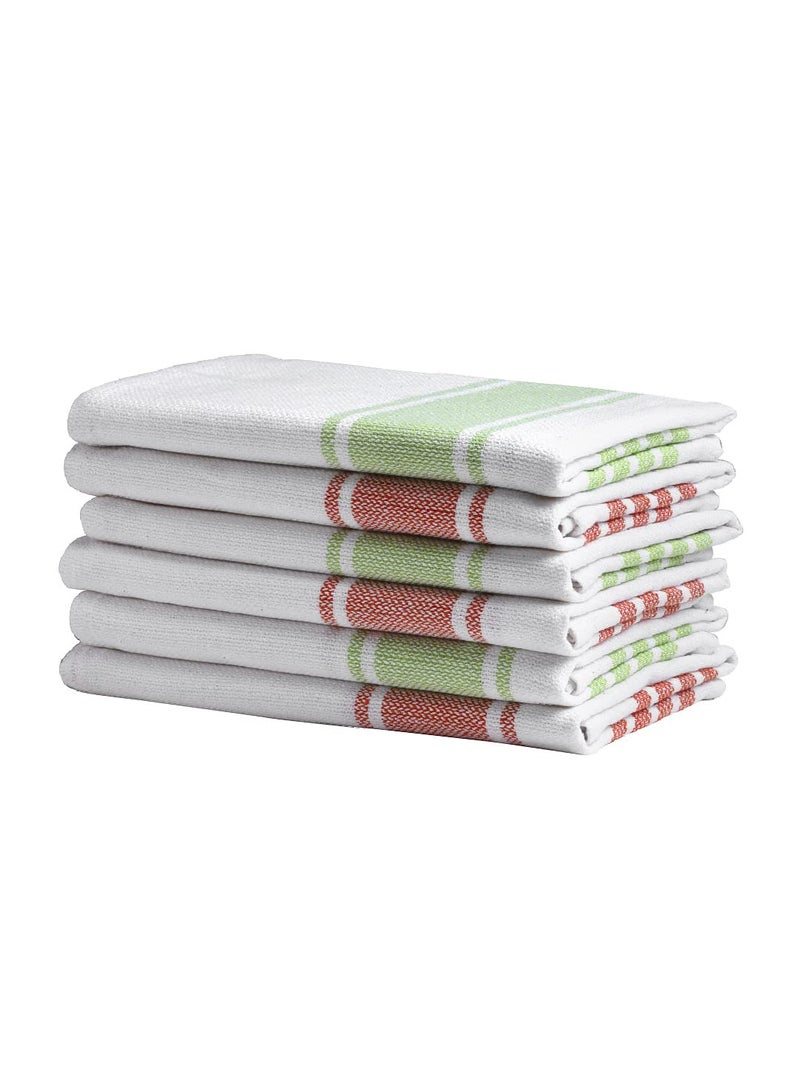Arrabi Multi Stripes Handwoven Cotton Hand Towel (Set of 6) | ARHT-1014-1016-x6 - Image 4