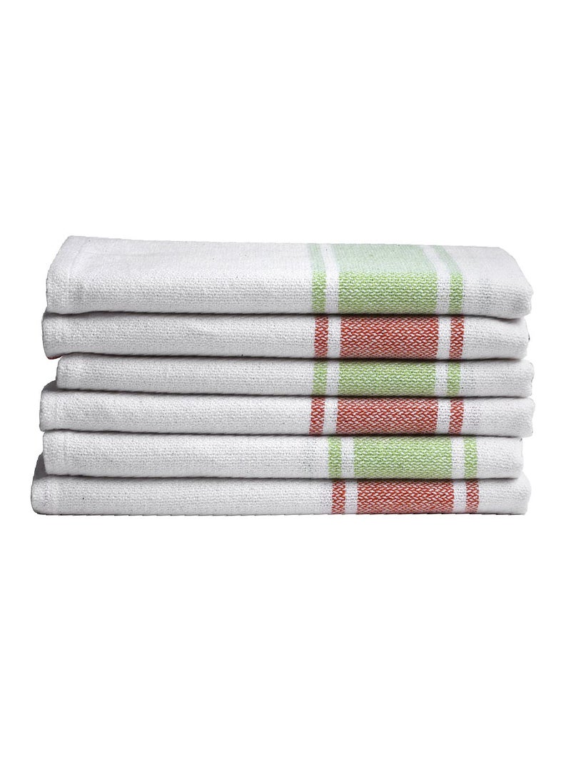 Arrabi Multi Stripes Handwoven Cotton Hand Towel (Set of 6) | ARHT-1014-1016-x6 - Image 3