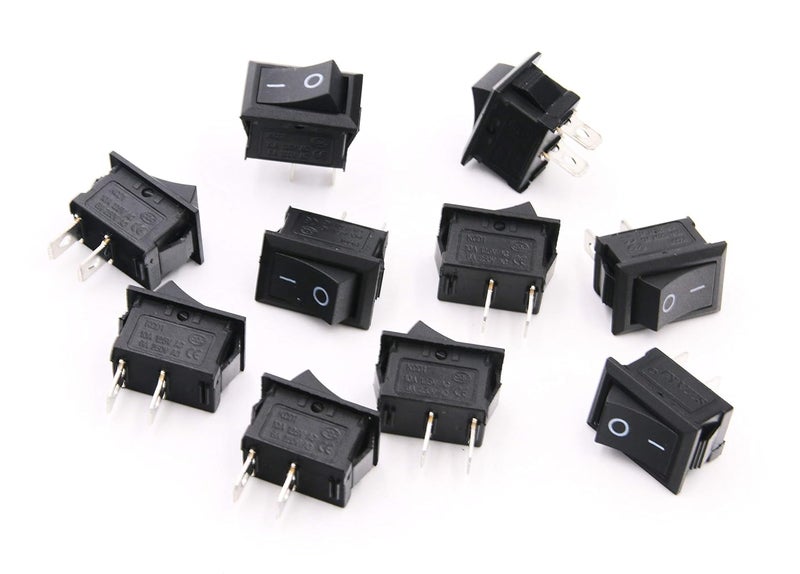 RuoFeng 10 Pcs AC 6A/250V 10A/125V 2 Solder Lug SPST On/Off Mini Boat Rocker Switch Car Auto Boat Round Rocker 2Pin Toggle SPST Switch Snap - Image 2