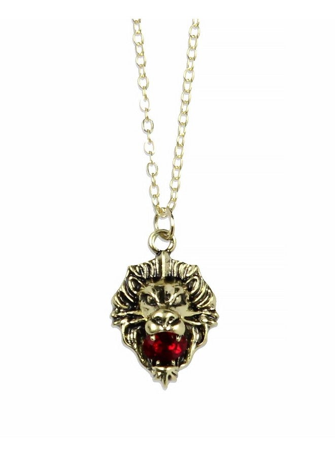 Harry Potter Gryffindor Lion House Animal Gem Stone Pendant Necklace - Image 1