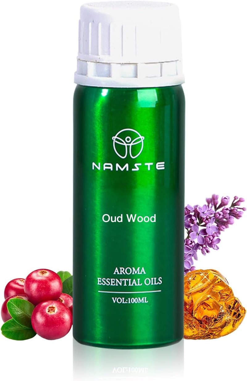 NAMSTE Oud Wood Essential Oil 100ML | Premium Wood Collection Scent Essential Oils for Diffusers Blend of Lavender, Musk, Amber for Mood Lifting - Image 1