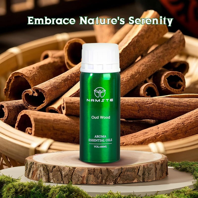 NAMSTE Oud Wood Essential Oil 100ML | Premium Wood Collection Scent Essential Oils for Diffusers Blend of Lavender, Musk, Amber for Mood Lifting - Image 3