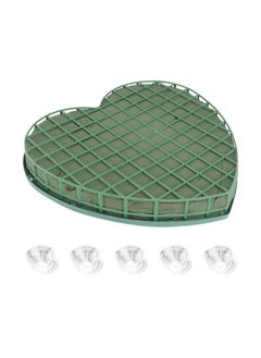 EXCEART EXCEART Wet Floral Foam Heart Shaped Flower Foam with Suction Cup Tray for Wedding Centerpiece Party Decoration DIY Flower Arrangement Size L  - Image 1