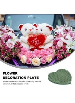 EXCEART EXCEART Wet Floral Foam Heart Shaped Flower Foam with Suction Cup Tray for Wedding Centerpiece Party Decoration DIY Flower Arrangement Size L  - Image 5