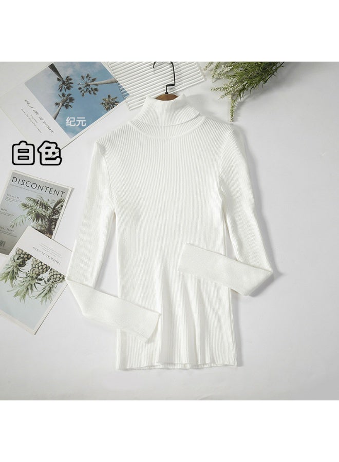 NIBEMINENT Simple Women Turtleneck Sweater Winter Fashion Pullover Elastic Knit Ladies Jumper Casual Solid Female Basic Tops - Image 1