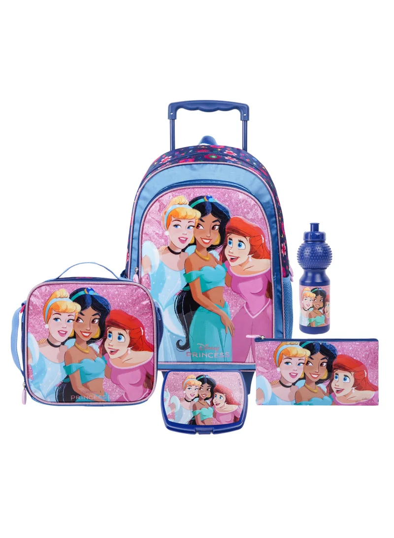 ديزني Disney Princess Always Be Kind 5In1 Trolley Box Set 18" I Trolley I Lunch Bag I Water Bottle I Pencil Case I Lunch Box I Packaging