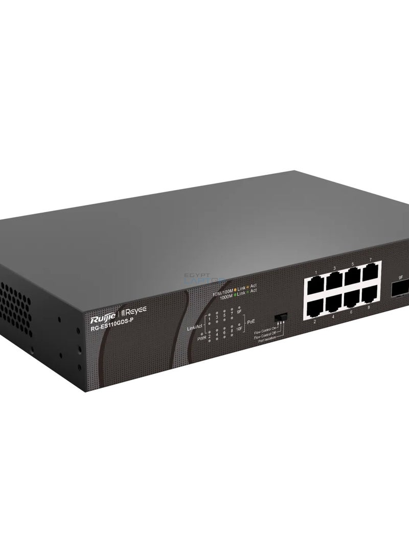 رويجي - رويجي ريي RG-ES110GDS-P سويتش PoE بـ 10 منافذ بسرعة 10/100/1000 ميجا بت في الثانية Unmanaged - Image 1