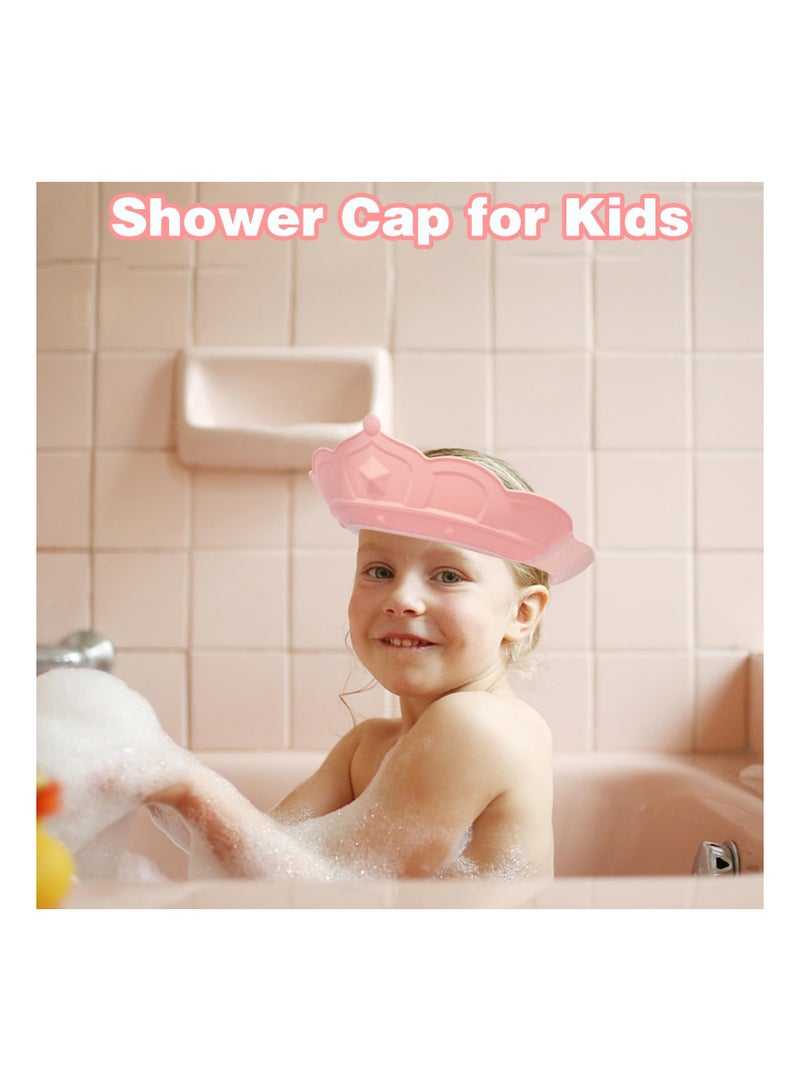 SYOSI Baby Shower Cap, Adjustable Baby Hair Washing Shield Toddler Shower Cap for Kids, Silicone Hair Washing Hat for Washing Hair, Toddler Bath Visor Guard Shampoo Hat for Eyes, Ears Head Protection(2Pcs)  - Image 4