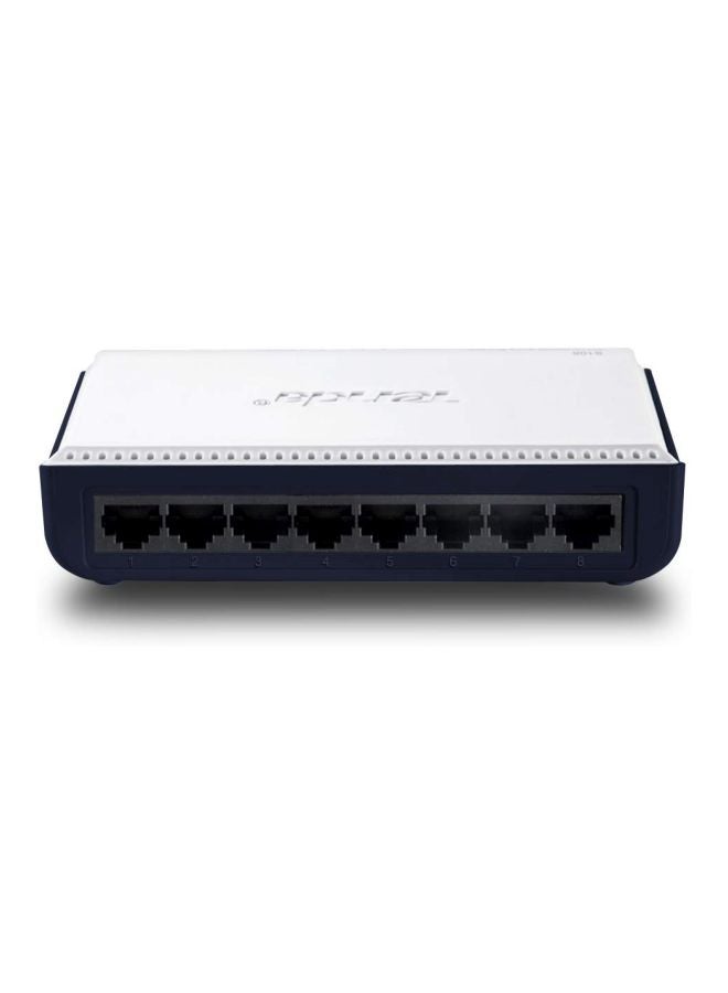 Tenda S108 8 Port Fast Ethernet Switch White/Blue - Image 2