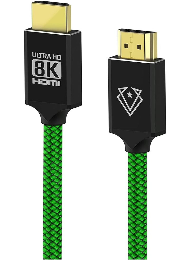 Vertux [1.5 Meters] 8K HDMI Cable | Ultra HD 48 Gbps High-Speed HDMI Cable [2 Years-Warranty] with High Resolution 8K60Hz Nylon Braided Cable | HDMI eARC Cable with] - Green - pzsku/Z14E3E4422EF49F6FAB4FZ/45/1741007975/57931aad-6fe4-423d-8df8-72425ae1687b