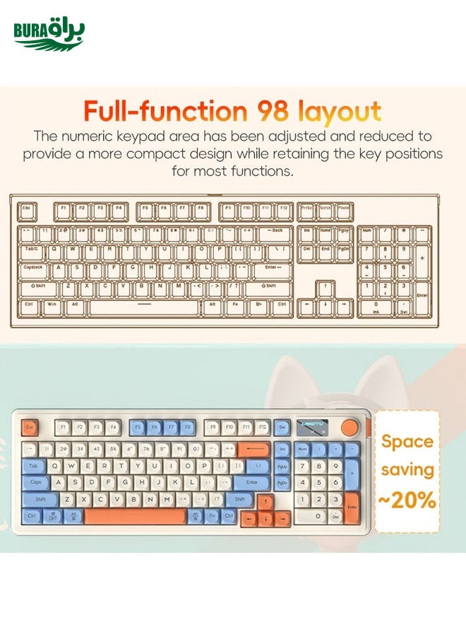 BURAQ - LANGTU L98 Wired RGB Mechanical Gaming Keyboard(Blue White) - Image 1