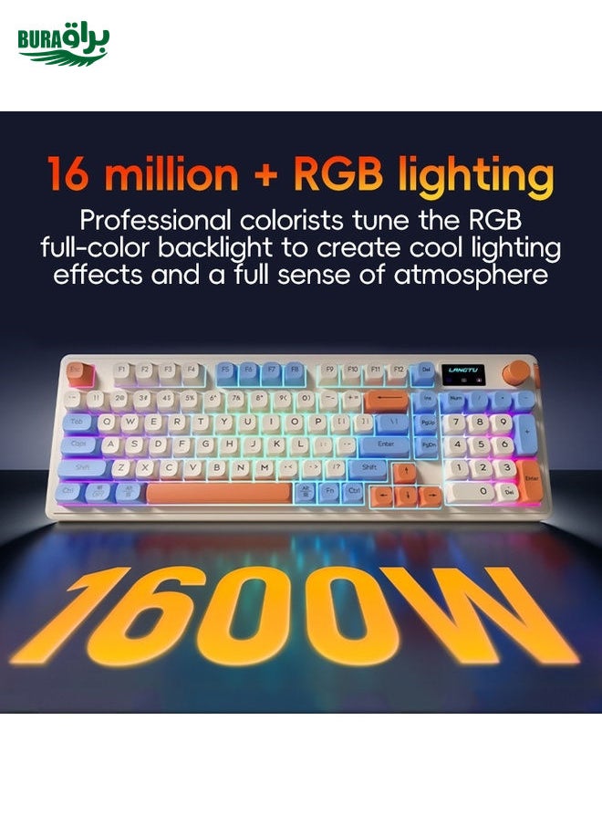 BURAQ - LANGTU L98 Wired RGB Mechanical Gaming Keyboard(Blue White) - Image 1